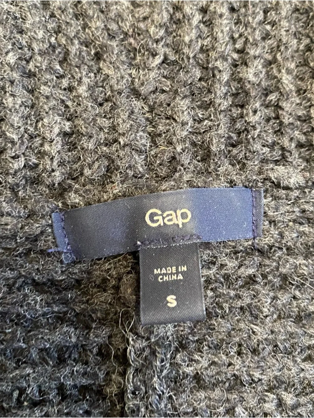 Gap Dark Gray Chunky Sweater Open Cardigan Cozy Oversized Womens Size S/M